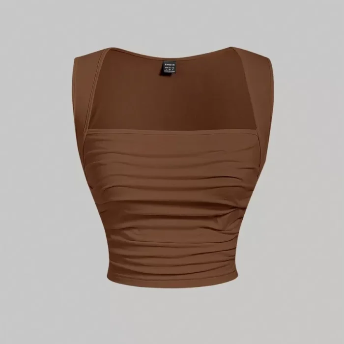 SHEIN MOD Solid Ruched Side Tank Top
